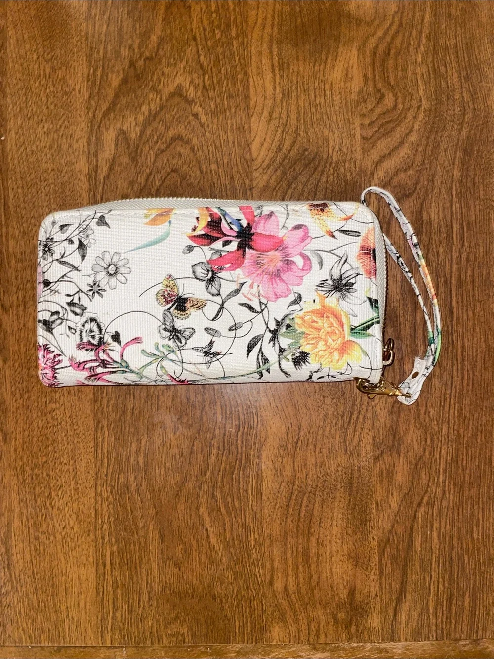 Source Unknown Black & White Floral-Panel Tote